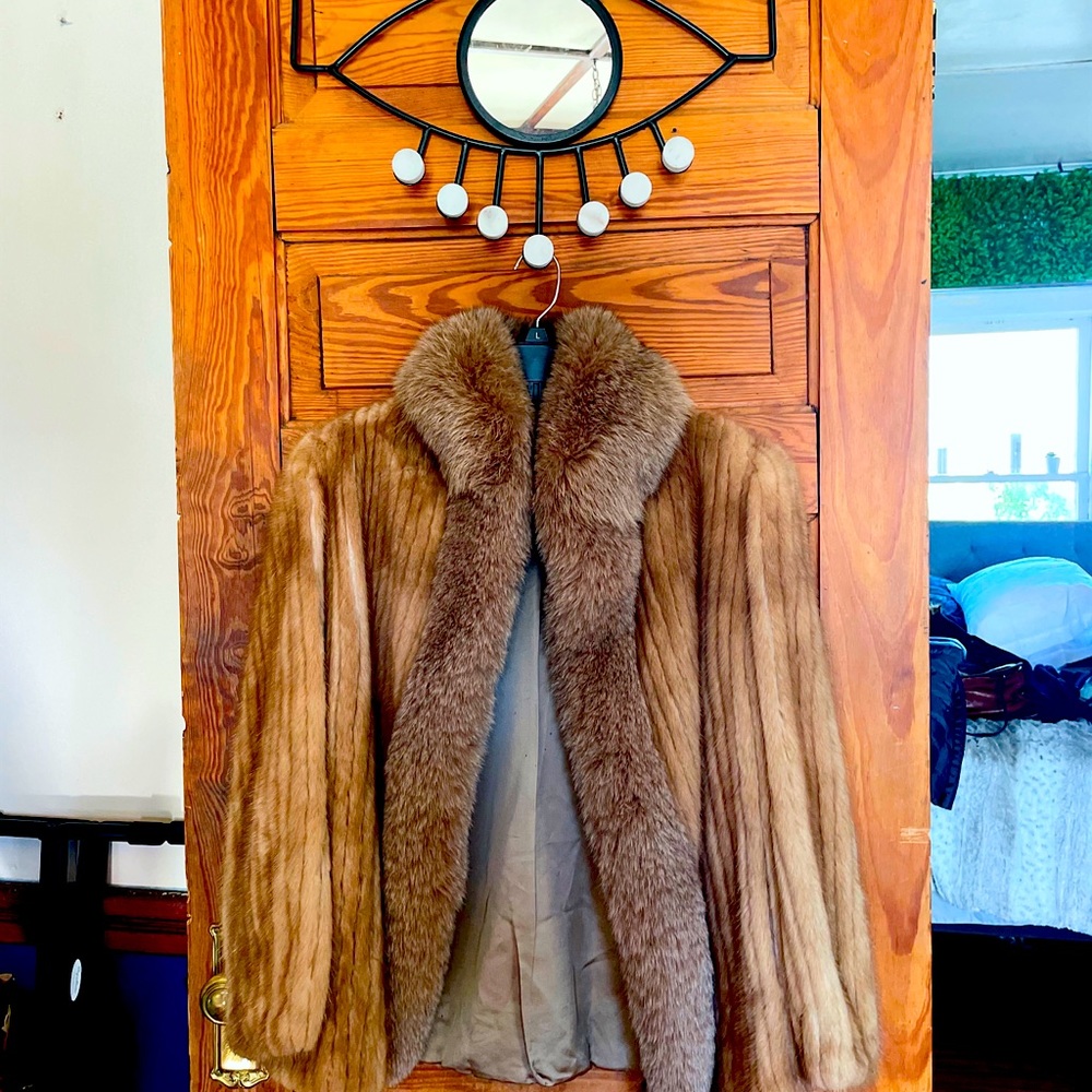 Vintage brown mink fur coat